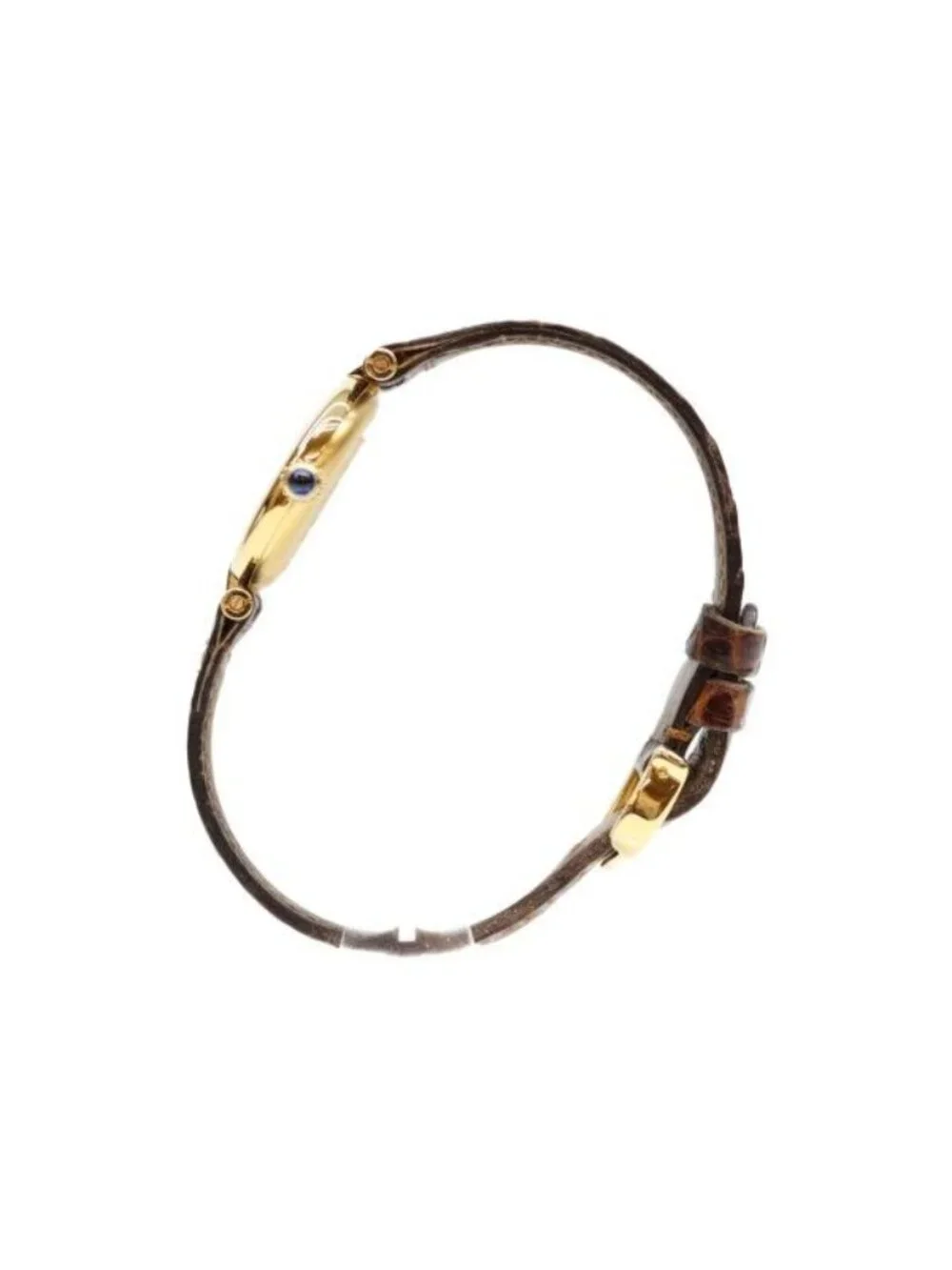 Cartier Must Vendeme Vermeil SM Ivory Circle Roman Dial